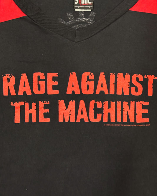 Rage Against the Machine 「Red Shoulder V-Neck Graphic」