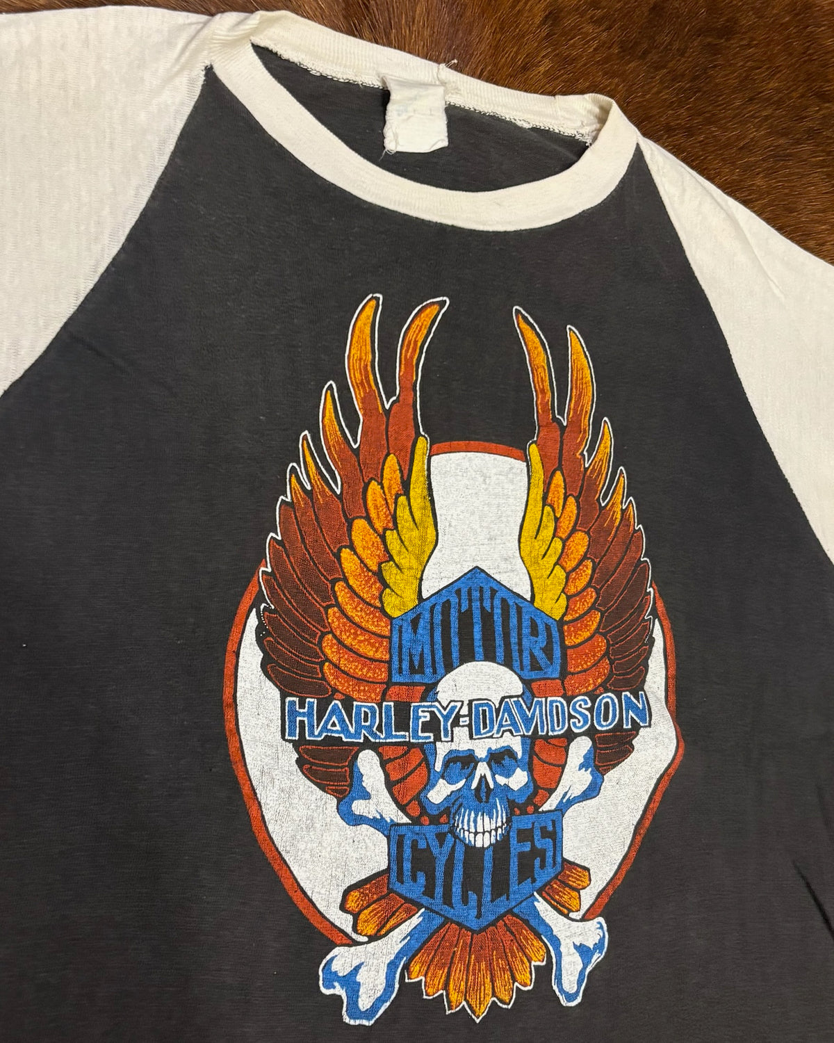 Vintage Harley-Davidson 「“Live to Ride” Eagle Raglan」