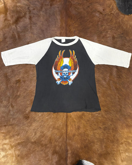 Vintage Harley-Davidson 「“Live to Ride” Eagle Raglan」